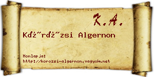 Körözsi Algernon névjegykártya